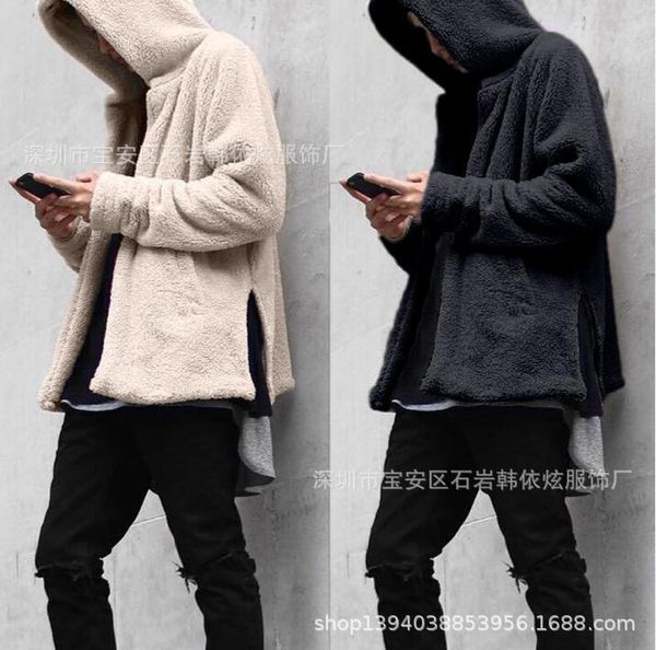 

new men's hoodies jacket 2019 autumn spring long sleeve hooded sweatshirt casual loose cardigan solid, Black