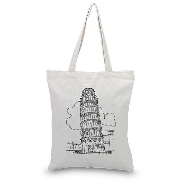

canvas tote bag daily use city draw custom print logo text diy shopping bag eco ecologicas reusable recycle