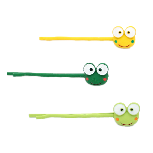 

girls very cute mini alloy frog dinosaur fruit hairpins children funny green painted animal hair clips hair accessories as gift, Slivery;white