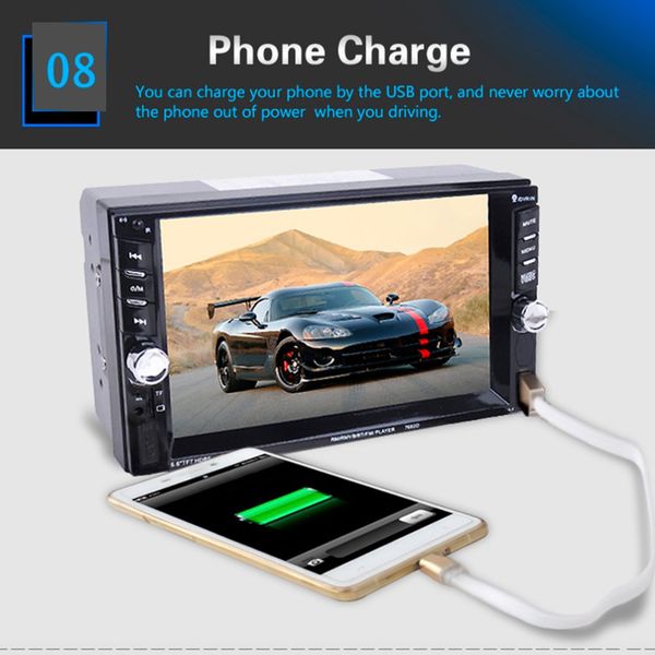 

new 7625d hd digital 6.6 inch touch screen car multimedia player support mobile phone interconnection bluetooth hands-call