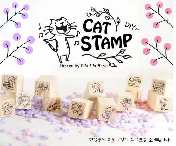 DIY скрапбукинг старинные деревянные штампы украшения творческий набор штампов кошек подарочные этикетки, индексы марки