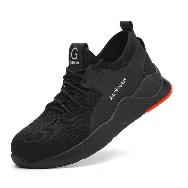 

lightweight steel toe safety shoes for women men summer anti-smashing piercing work shoes trainers mesh sneakers men safety boots, Black;brown