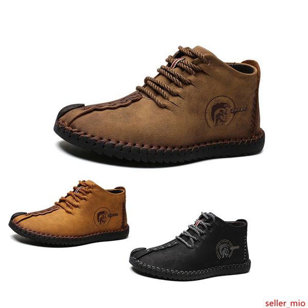 

fashion men s high-casual leather shoes plus velvet triple black brown light tan mens boots outdoor bussiness walking main7