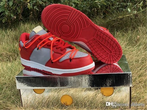 

authentic off dunk low leather collection white running shoes university red wolf grey athletic shoes men sports sneakers with box