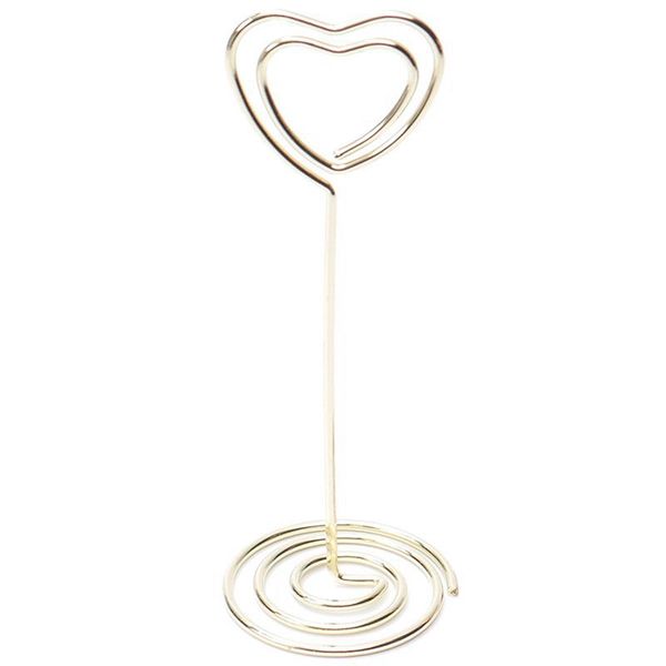 

6 pcs heart shape p holder stands table number holders place card paper menu clips for wedding party decoration gold cnim ho
