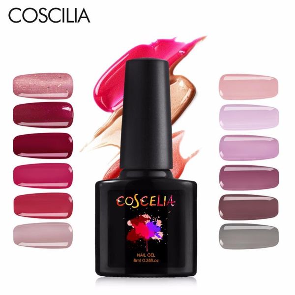 

coscelia 1pc painting gel varnish semi permanant uv gel polish all for nail art manicure varnish hybrid nail manicure gellak, Red;pink