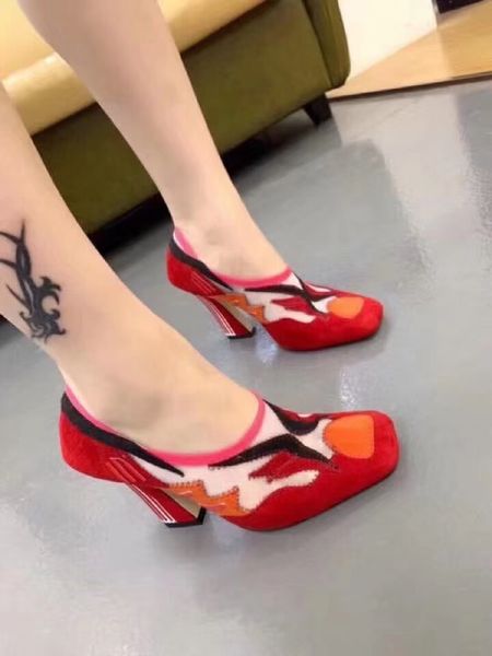 

070202 40/41 see through square toe heels pumps designer 10cm height, Black