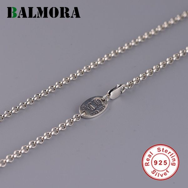 

balmora real 925 sterling silver chains necklaces for women men couple for diy pendant accessories simple punk fashion bijoux