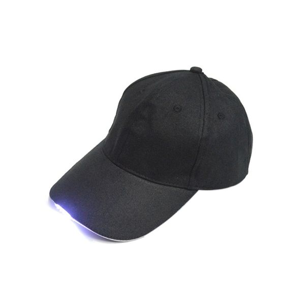 

led flashlight fishing hat sport baseball caps night walking cycling hiking hunting hats 3 colors outdoor hats, Black;white