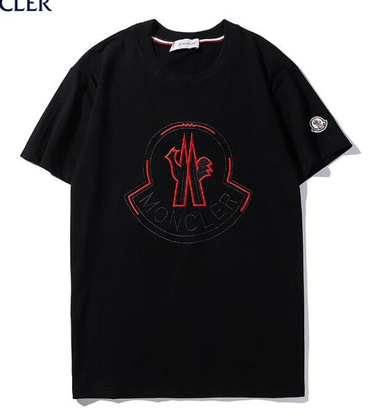 

2019 new tee black mon men women embroidery letter pattern logo t hirt hort leeve o neck t hirt whole ale xxl, White