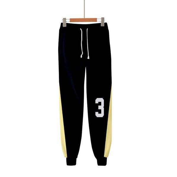 

haikyuu akaashi keiji 3d pants sports pants trousers fashion popular trend comfortable casual, Black