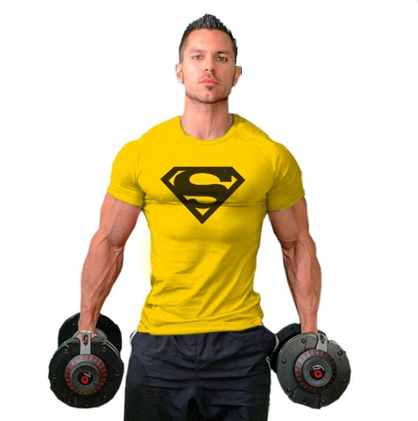 

Men's T-Shirts Fashion Tide Mens Breathable Superman Print Slim Shirts 2020 New Casual Men Crew Neck T Shirt 12 Colors European Size M-2XL