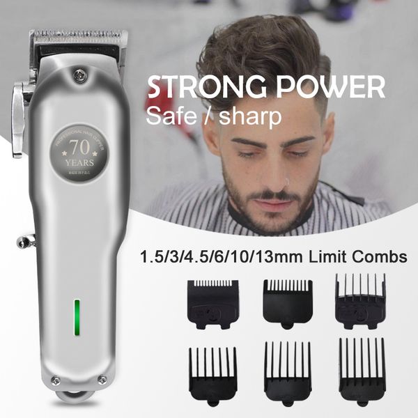 

silver salon professional electrical hair clippers large power battery steel knife head safe barber shop razors hair trimmers