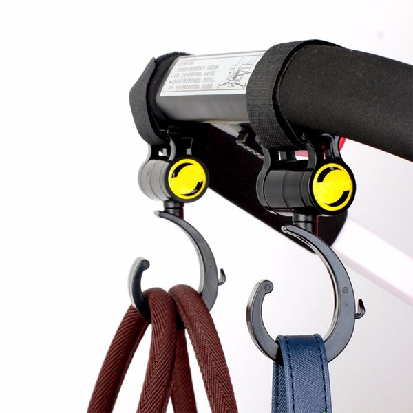 

2pcs/lot baby stroller accessories hook multifunction baby pram black plastic hook kids stroller hanger bag hooks