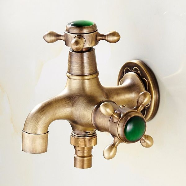 

houmaid new arrival bathroom antique single cold water faucets for mop pool brass wall mounted brushed tap for washing machine