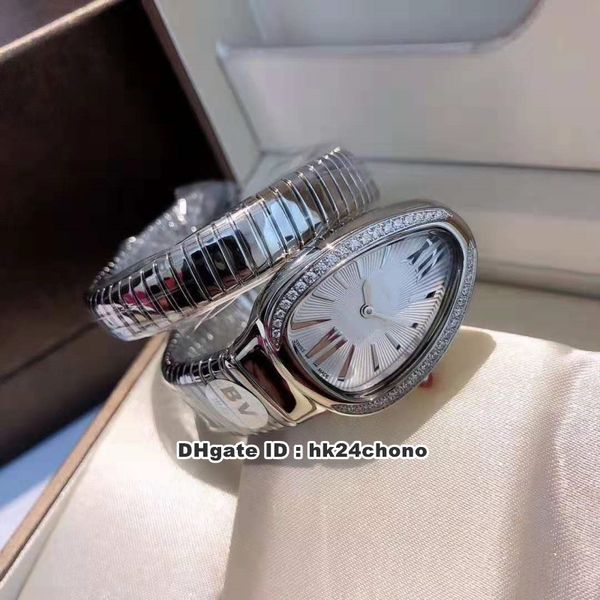 7 estilo BVF Relógios 35mm Diamantes Quartz Womens Watch 101827 101816 SP35C6SDS.1T Dial prateado Dial de aço inoxidável Bracelet Ladys Watches Watches