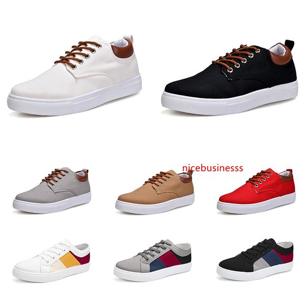 

2020 men fashion casual shoes black white navy blue red khaki mens comfortable canvas sneakers size 39-46 item 4