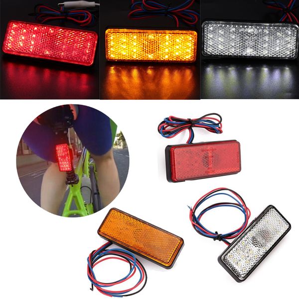 

square motorcycle led reflector brake signal license plate light waterproof