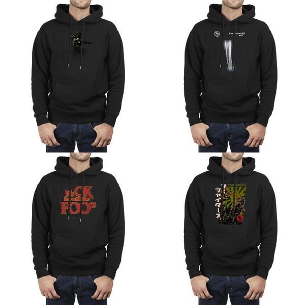 

мужчины дизайн печать foo fighters фильм черный пуловер толстовка забавный чемпион толстый hoodie foot x-ray я с foos girls green обув, Black