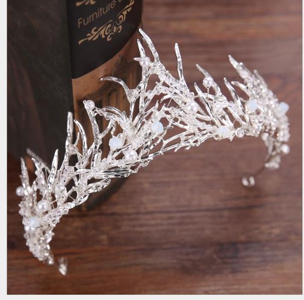 

headwear princess crown wedding garment accessories 2019 new korean crystal crown hair hoop, Slivery;golden