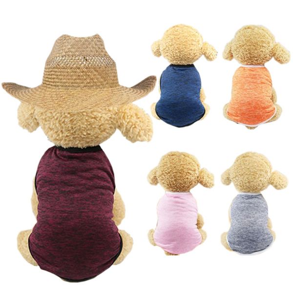 

solid color dog vest dog clothes for small dogs summer t shirt cute puppy vest yorkshire terrier pet clothes vt0055
