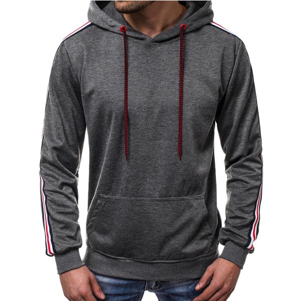 

hooded running jacket men fitness sports coat hooded loose hoodie streetwear hip hop sport jacket sportswear jogging fitness top, Black;red