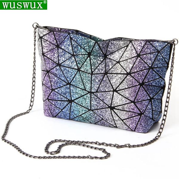 

new fashion high-grade sequin geometric chain bag women shoulder bag crossbody handbags casual women messenger bags