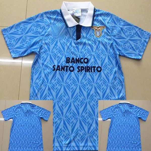 

Super Rare 1991/92 SS Lazio Vintage Retro Home Football Shirt Jersey Thomas Doll Ruben Sosa Riedle Pin Stroppa 91 92 Lazio Soccer Jersey