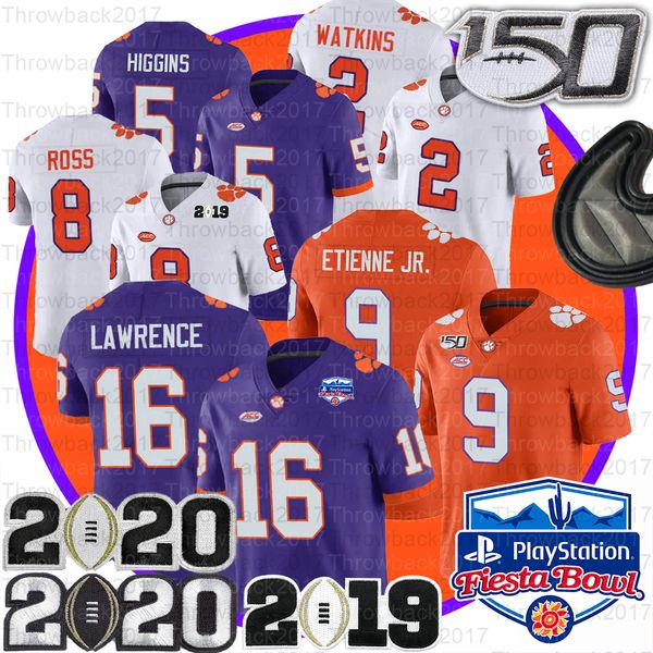 

ncaa clemson tigers jersey trevor lawrence tee higgins justyn ross sammy watkins deshaun watson etienne jr. limited 150th football jerseys, Black;red
