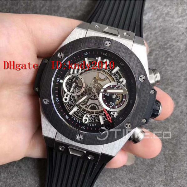

wristwatches factory steel mm a.1241 ab water 411.nm.1170.rx case edition chronograph 45.5 crystal sapphire resistant stainless mechani qedb, Slivery;brown