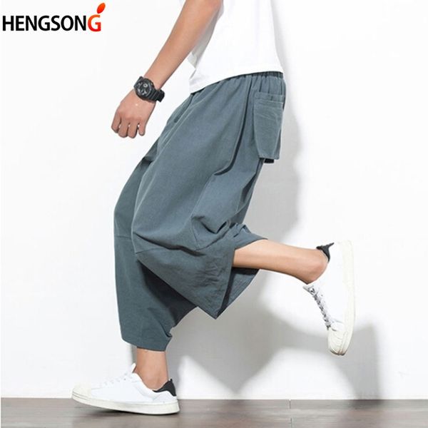 

harem fitness pants jogger men chinese casual trousers clothe male men traditional harajuku 2018 summer pants xajfa, Black