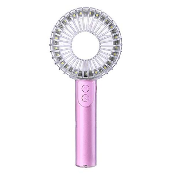 

Beauty light handheld fan,2019 new crystal fill light makeup mirror fan usb rechargeable desktop portable mini handheld fan