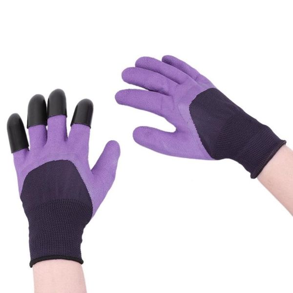 

1 pair garden gloves 4 left hand claw fingertip abs gloves for digging other housekeeping organization
