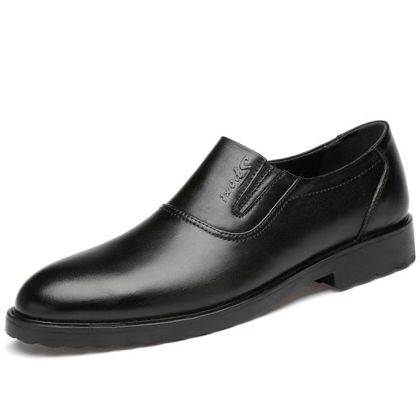 

2019 men flats pointed toe breathable shoes new men's british casual leather shoes low loafers moccasins *1920, Black