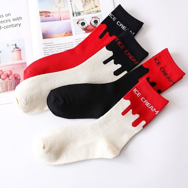 

socks patchwork warm cartoon women cotton funny crew sock cute kawaii happy korean comfortable streetwear fashion casual winter, Black;white