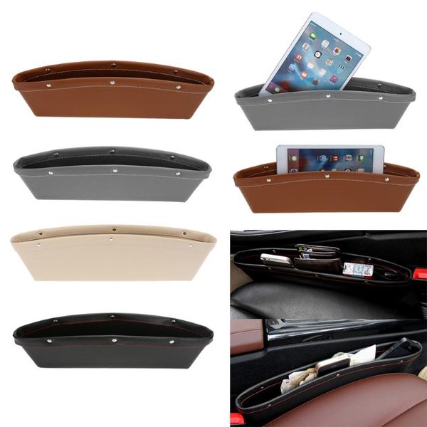 

1pcs car organizer pu leather catch catcher box car seat slit gap pocket storage glove box slot leather storage