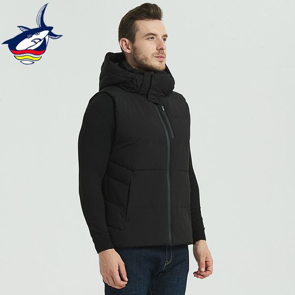 

2018 new casual down vest men winter jackets waistcoat men fashion sleeveless solid zipper white duck down warm vests 3 colors, Black