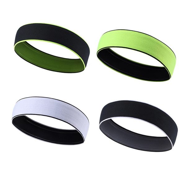 

1 pc men yoga hair bands sports headband sport anti-slip elastic rubber sweatband football running bands sport elastic headbands, Yellow;black