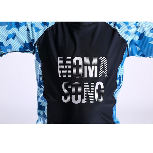 

3 pcs boys swimwear short sleeve bottom set printed swimsuits with cap bhd2
