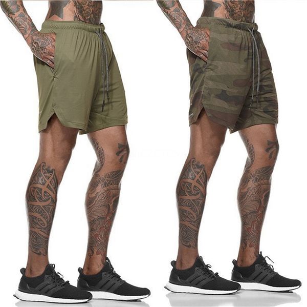 

size m-3xl mens muscle brother double layer sports fitness short trunks pants summer men's mesh breathable athletic shorts #950, White;black