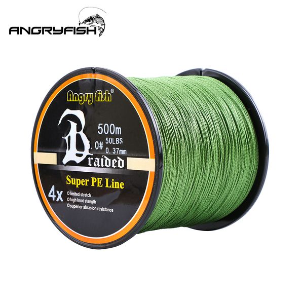 

angryfish new 500m 4 strands braided fishing line 8 colors super pe line strong strength