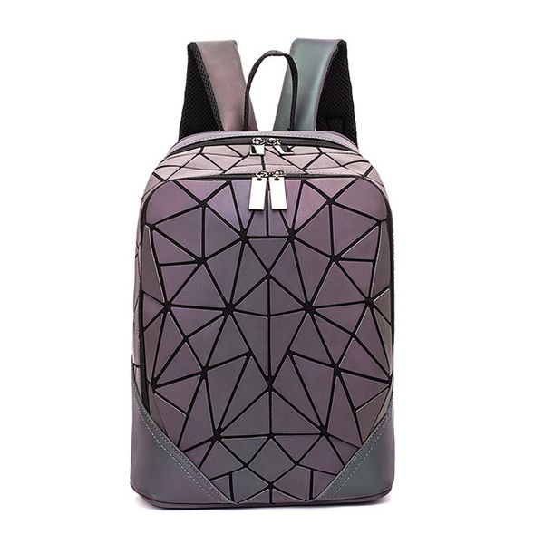 

fashion luminous irregular triangle sequin backpack for women fashionable rucksack female backbag korean backpacks soft handle