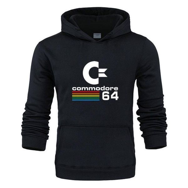 

2020 new men's sportswear commodore 64hoodies men's fashion bag hoodies, Black