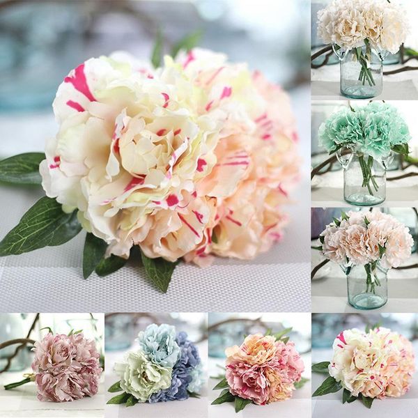 

simulation diy blue peony bouquet artificial flowers wedding home decor