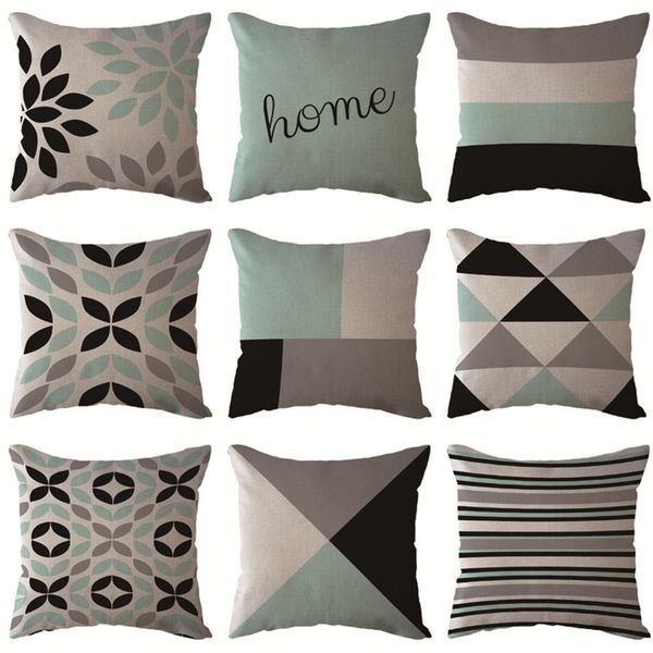 

simple nordic geometric cushion set square pillowcase polyester cushion cover sofa bed decorative pillow office decoration