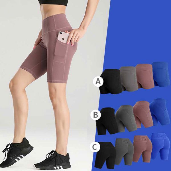 

running shorts women sports gym fitness yoga exercise training for workout slimming beach hiking female high waist cycling wa47, Black;blue