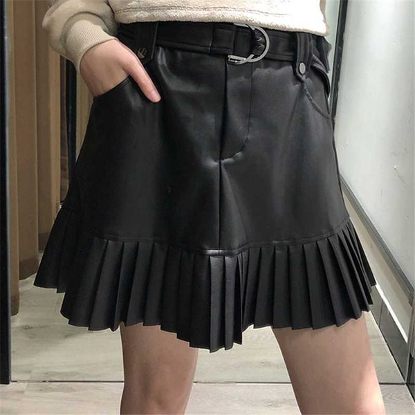 

skirts womens high waisted leather skirt a line black short pleated skirt ladies streetwear bodycon korean mini ruffle skirts