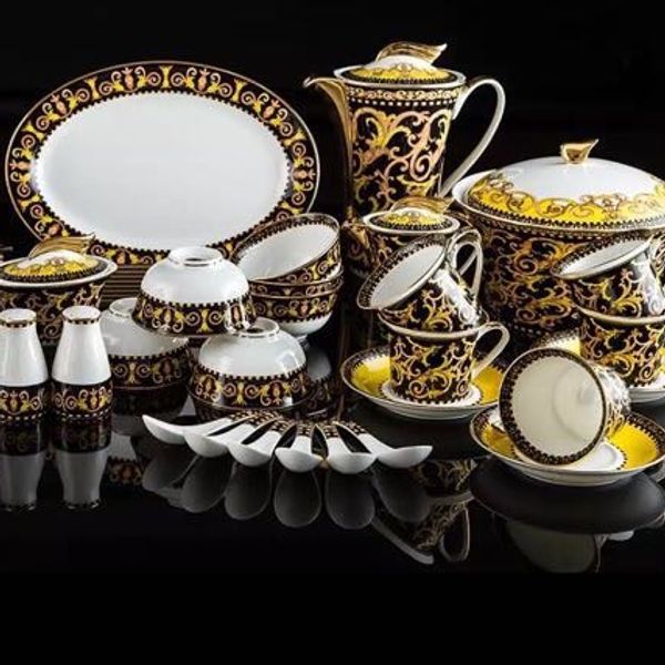 

ручная роспись с real gold dinner ware bone china сервиз для 6 человек