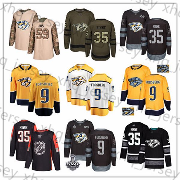 

custom nashville predators jersey 92 ryan johasen 32 pekka rinne 59 roman josi 9 filip forsberg 33 viktor arvidsson 95 matt duchene usa flag, Black;red