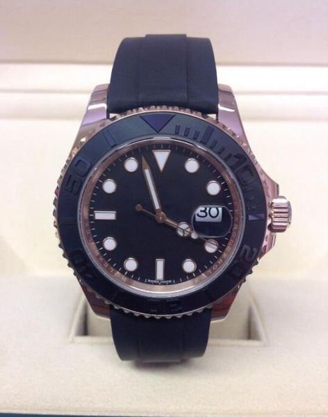 

завод поставщик высокого качества wristwatches 40мм 116655 розового золота 18к sapphire каучуковый ремешок автоматика мужские часы + оригина, Slivery;brown